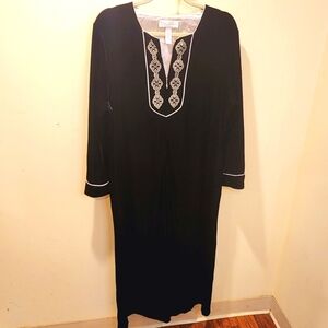 Oscar de la Renta Vintage Pink Label Velour long Sleeves Night Gown size M